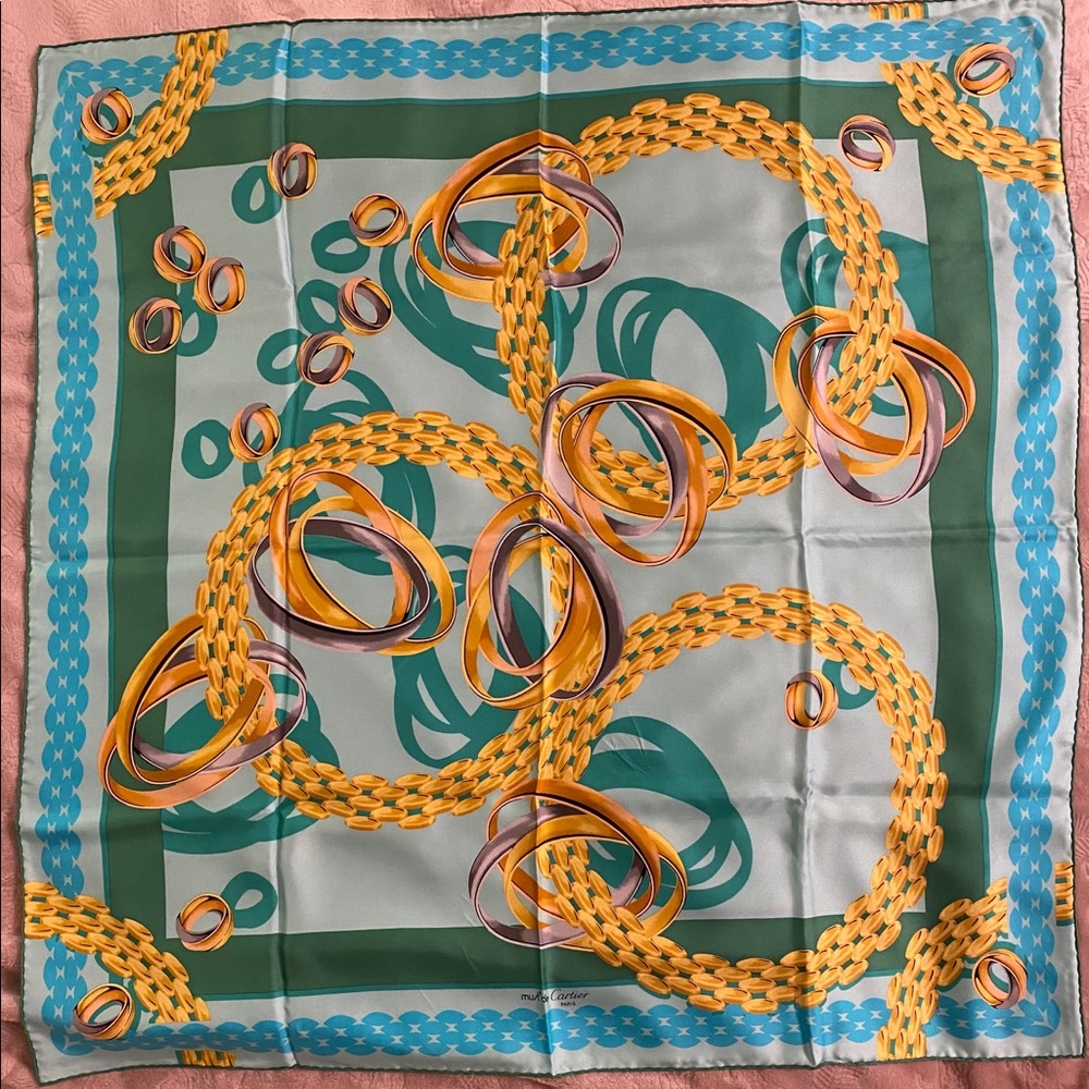 must de Cartier jewelry printed silk scarve - Picture 4 of 4